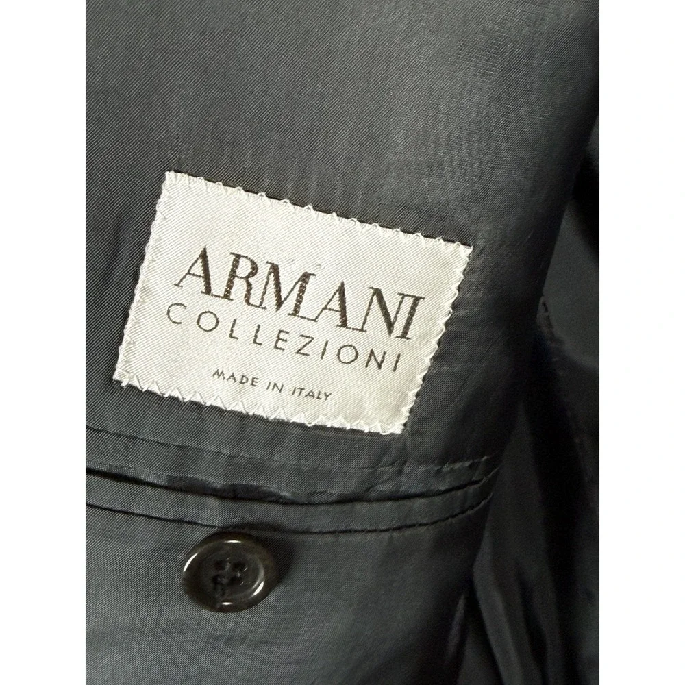 Armani Collections 46R Gray Micro Check Mens Wool Sport Coat 2-Button  Italy